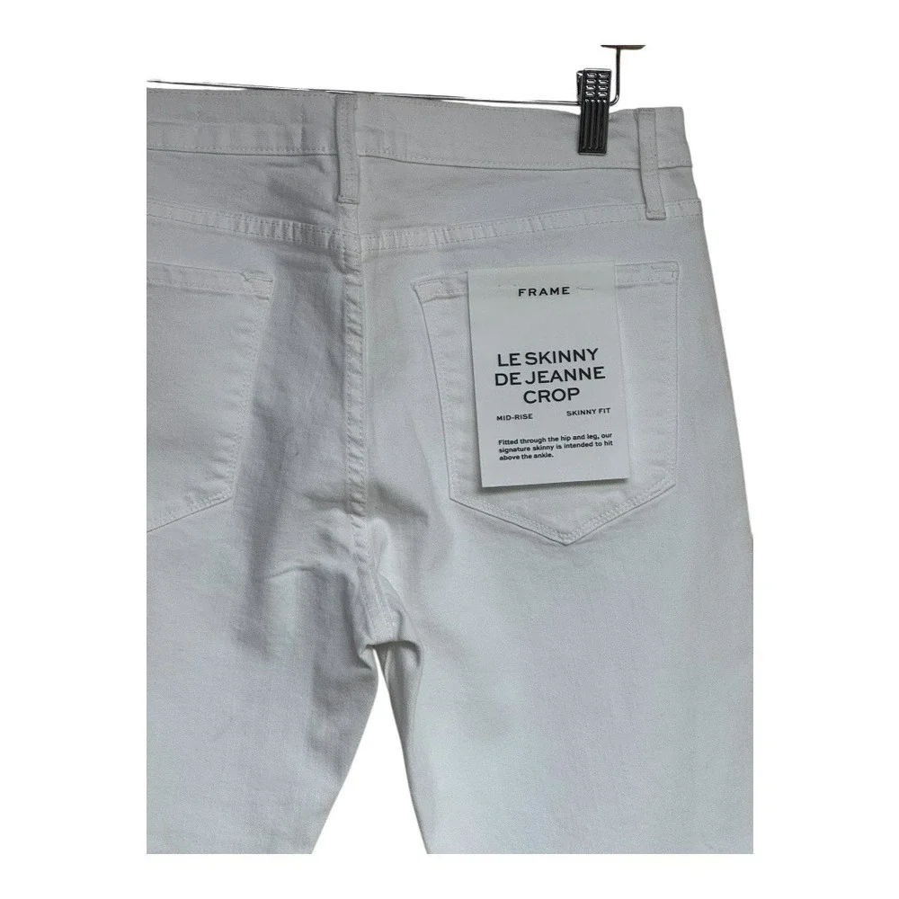 FRAME Le Skinny de Jeanne Crop‎ White Mid Rise Skinny Jeans - Picture 6 of 9
